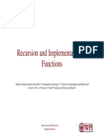Recursion and Implementation of Functions