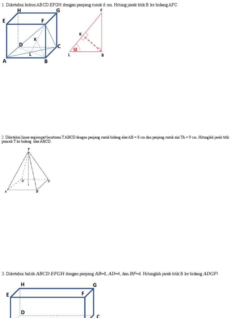 Jarak Titik ke Bidang dalam Geometri | PDF