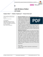 Culture of Trust and Division of Labor in Nonhierarchical Teams