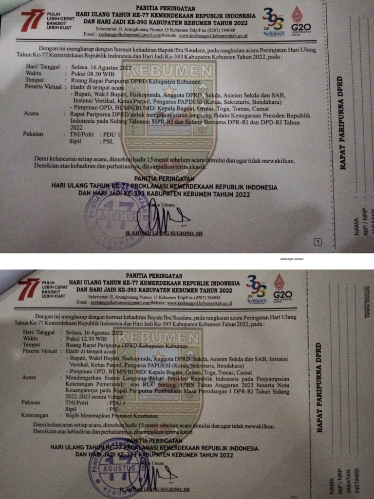 Undangan 17 Agustus | PDF