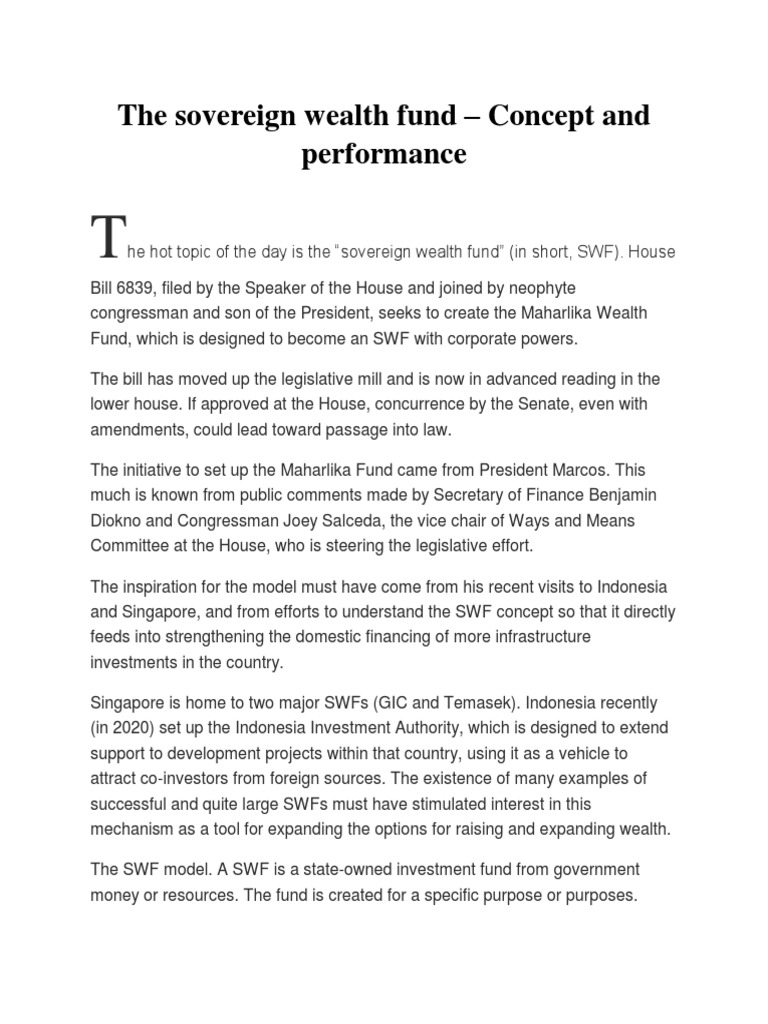 The Sovereign Wealth Fund | PDF | Economies