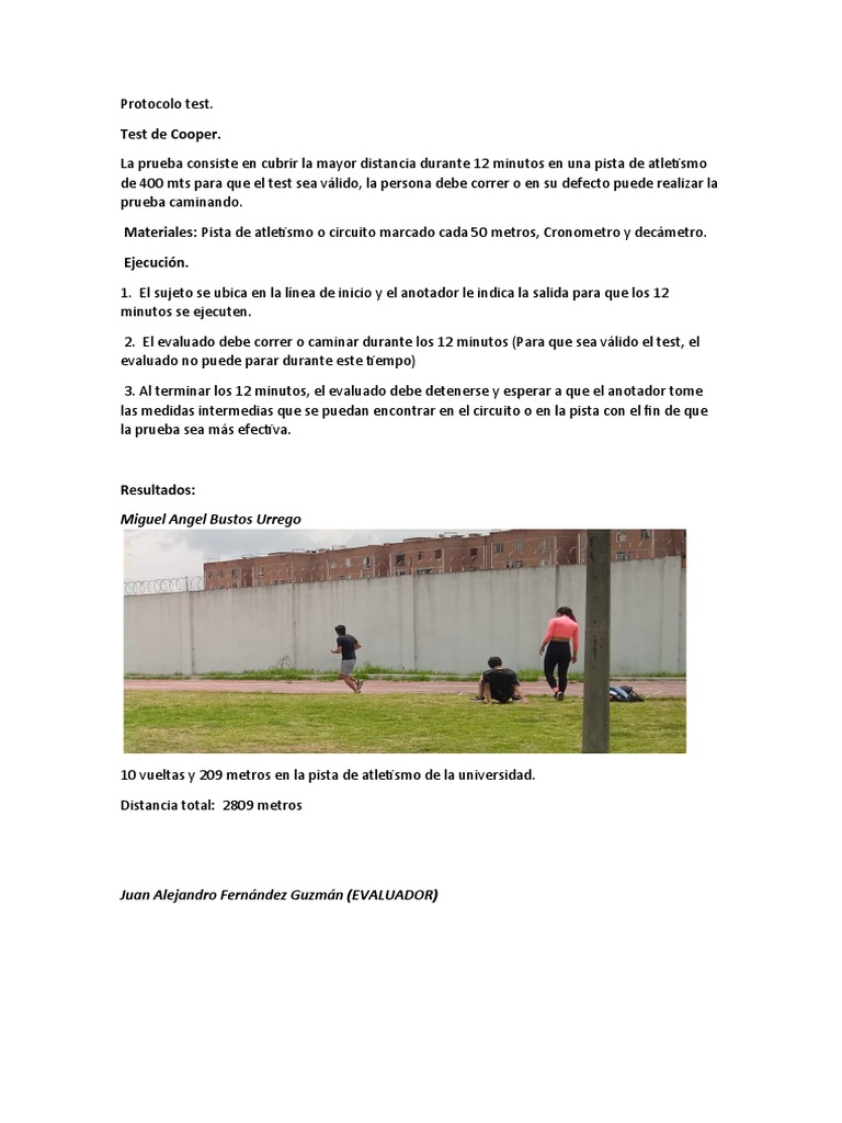Protocolos de Test | PDF | Deporte del atletismo