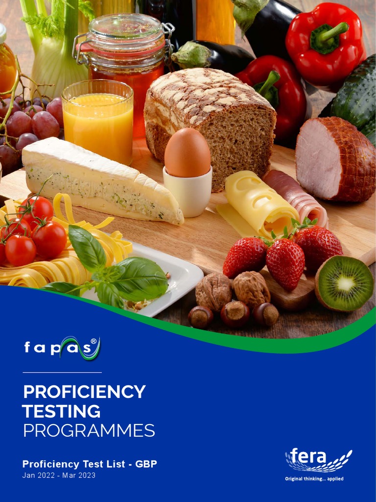 FAPAS 2022 2023 Lab Proficiency Testing Programme Price List GBP PDF