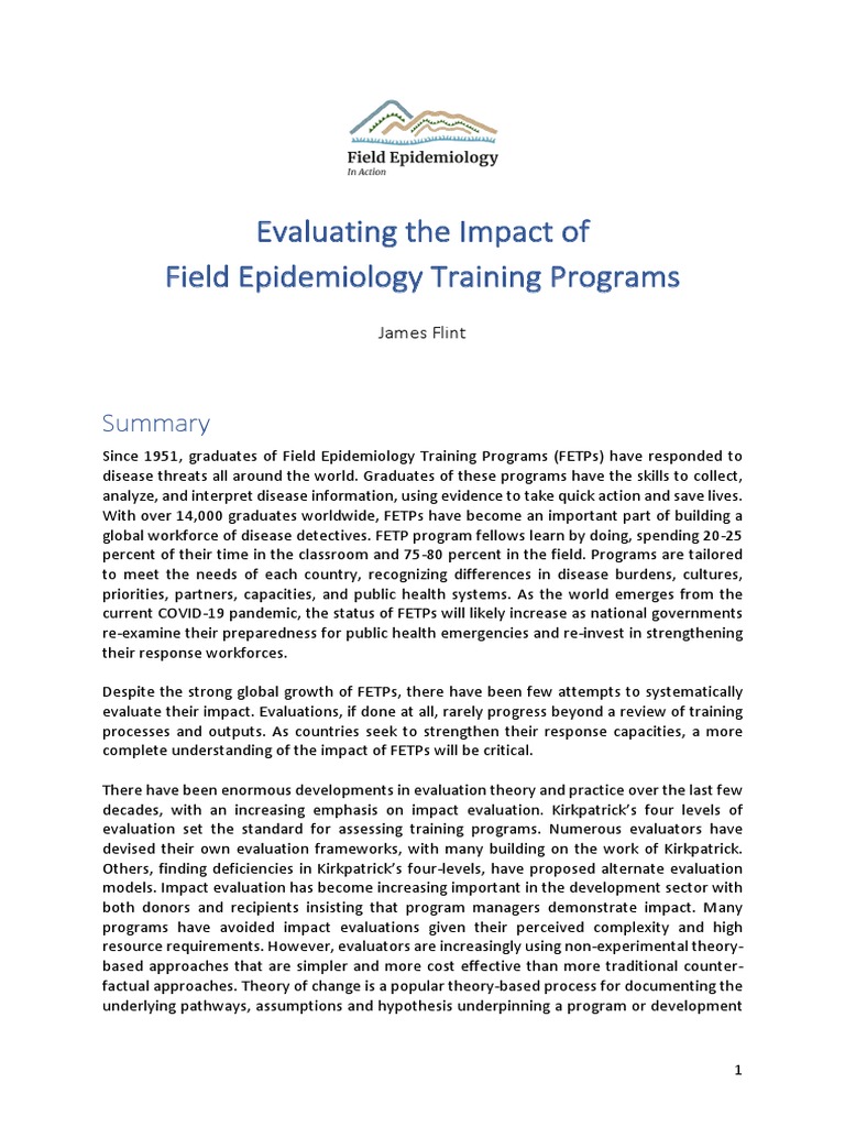Evaluating Field Epidemiology Training Impact | PDF | Public Health ...