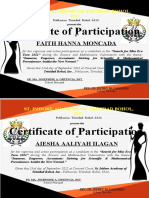 St. Isidore Academy Certificate of Participation