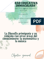 La Filosofía Primigenia y Su Relación en Otras Áreas de Conocimiento La Matemática y La Música.