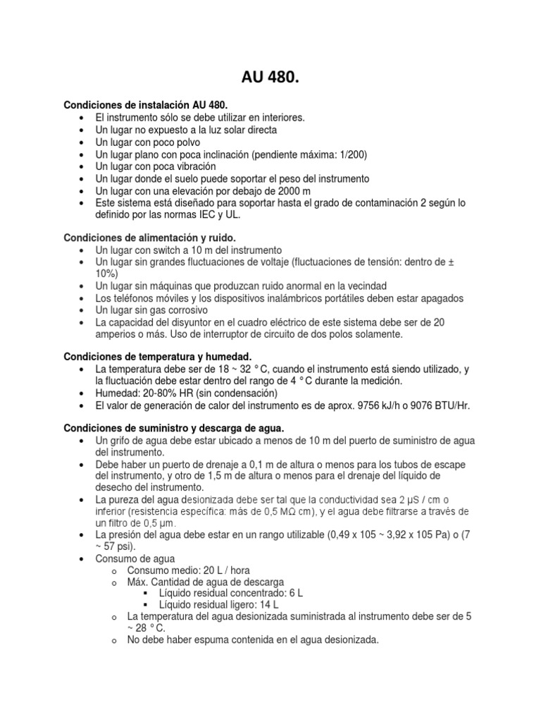 Au 480 | PDF | Agua | Ingenieria Eléctrica