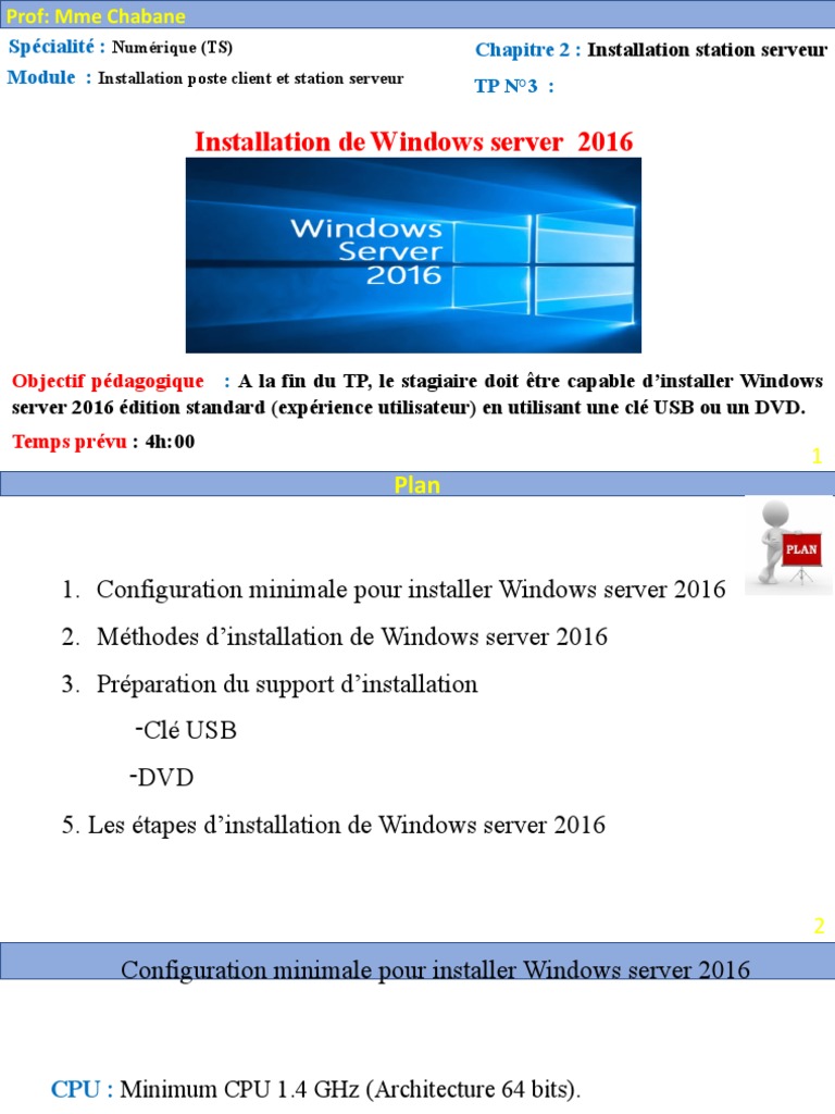 Installation de Windows Server 2016 | PDF | Installation (Programmes ...