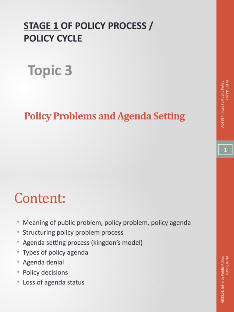 Understanding Kingdon's Agenda Setting | PDF | Policy | Political Science