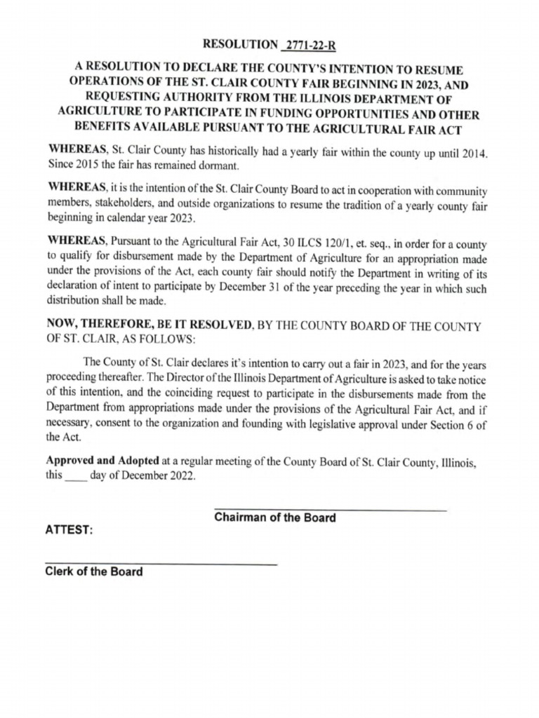 St. Clair County Fair Resolution PDF