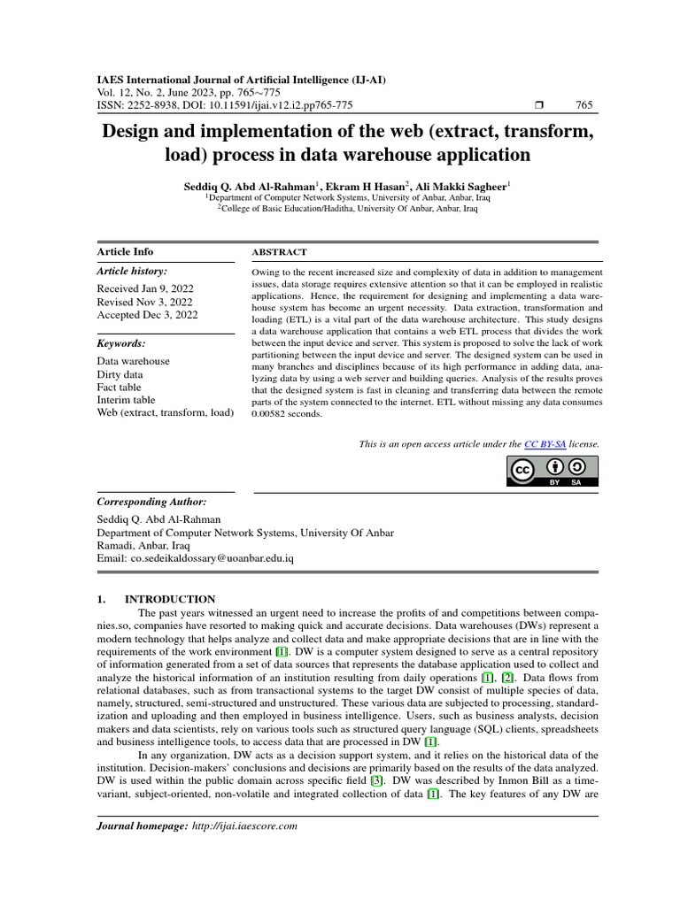 EXTRACT TRANSFORM LOAD IN DATA WAREHOUSE intelligence overview
