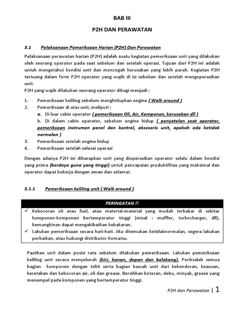 Prosedur P2H untuk OHT 777D | PDF