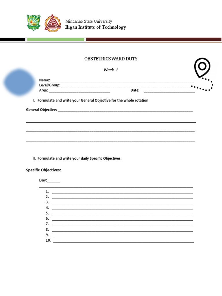 Obstetrics Ward Duty Plan - MSU IIT | PDF