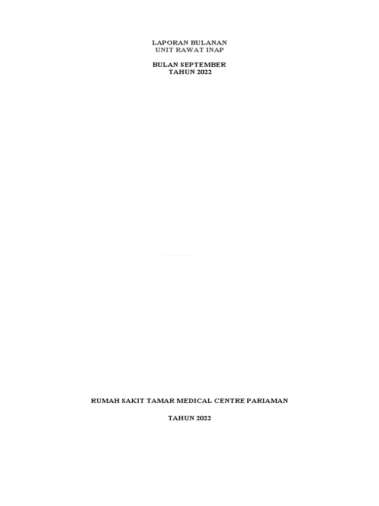 Laporan Rawat Inap September 2022 | PDF