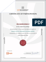 MR - Ramkumar.V: Has Participated in 5 Day Faculty Development Program On