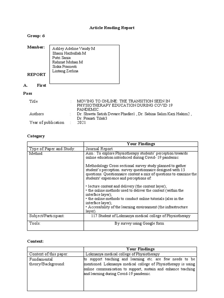 article-reading-report-template-pdf-distance-education-behavior