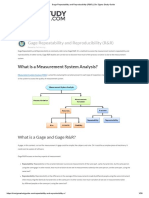 Gage Repeatability and Reproducibility (R&R) - Six Sigma Study Guide