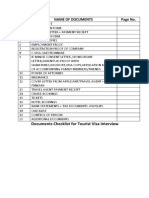 Visa Checklist