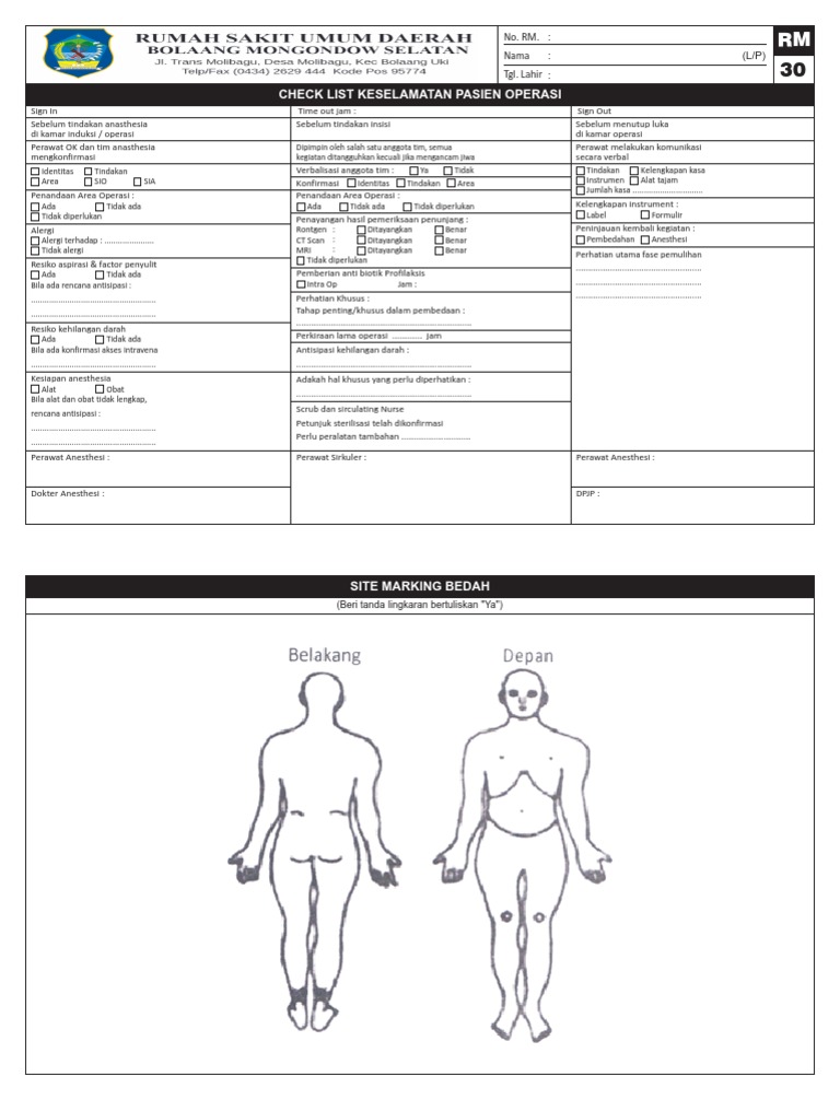 Rm 30 ok check list keselamatan pasien operasi pdf