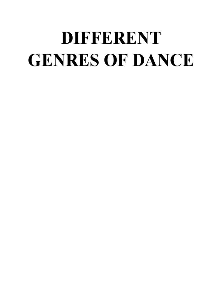 Different Genres of Dance PDF Dances Jazz