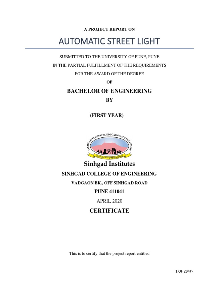Automatic Street Light........... | PDF | Light Emitting Diode