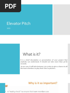 Elevator Pitch