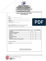 Health Declaration Form Visitors