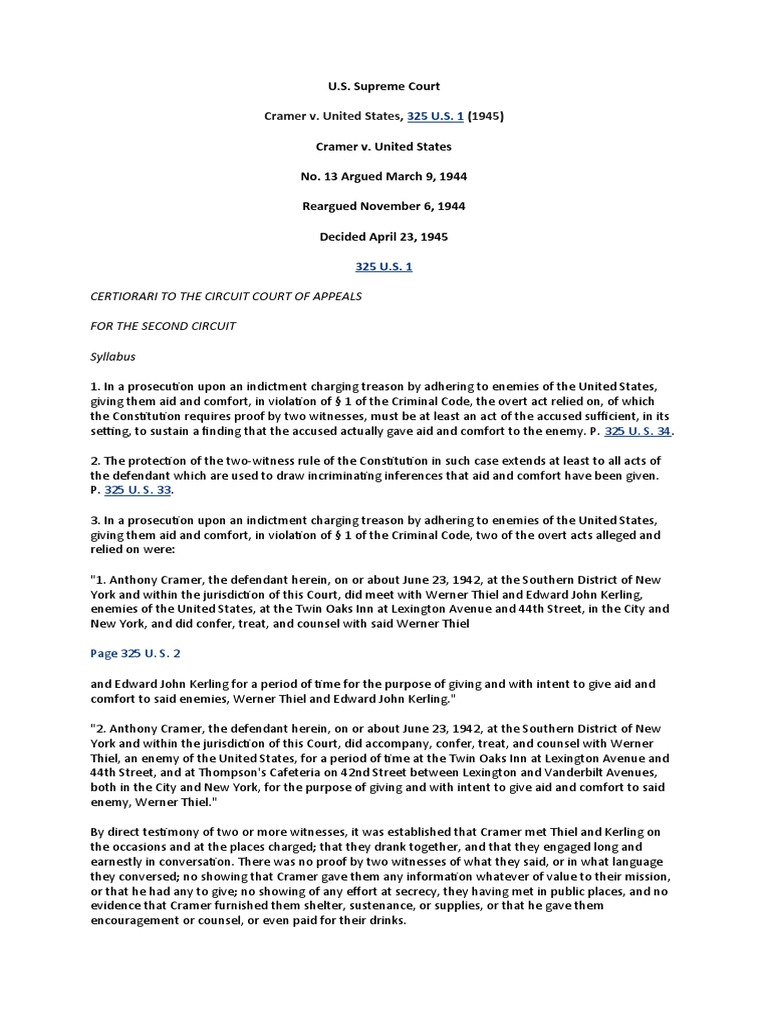 Treason 1 PDF Treason Evidence (Law)