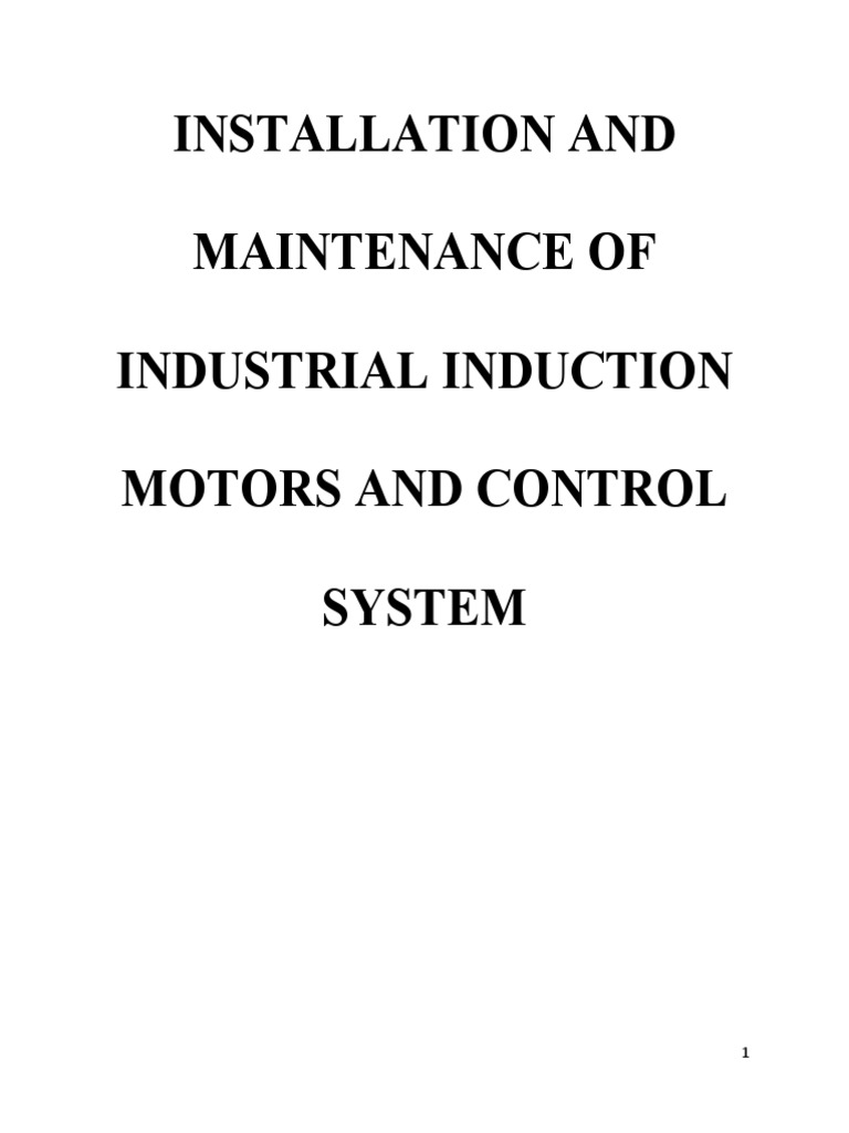 Installation and Maintenance of Industrial Induction Motors PDF