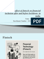 A Study On Effect of Fintech On Financial