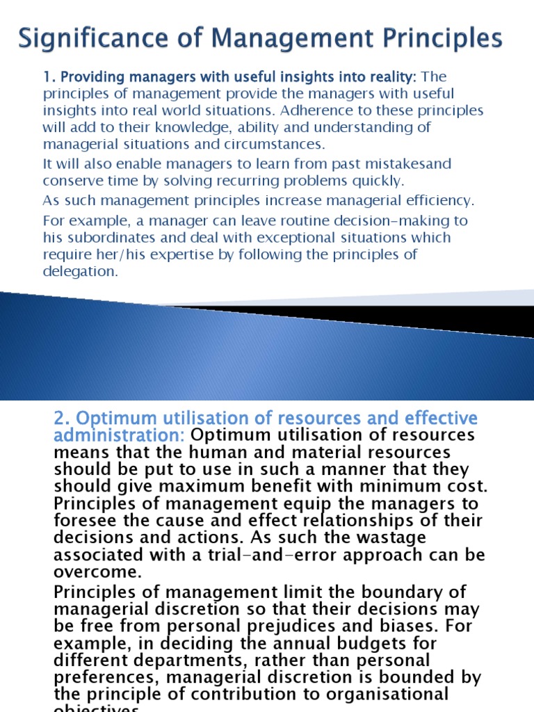 Business Studies XII Chapter 2 Period 13 Significance of Principles of ...