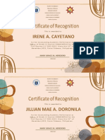 Certificate of Recognition.....
