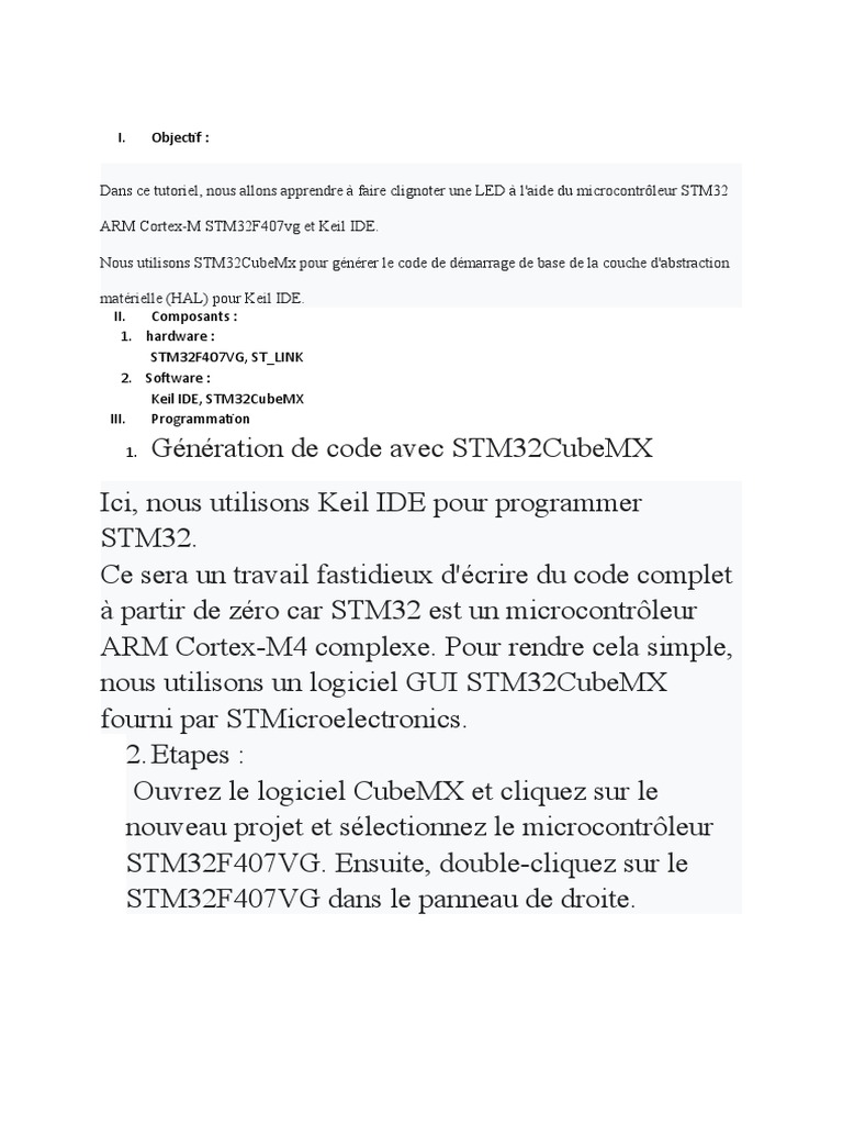 Tutoriel : Clignotement LED avec STM32 | PDF