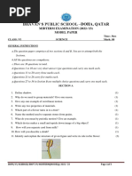 Class Vi Science Midterm Model 22