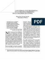 Acomode Los Versos Con Prudencia Metrica y Discurso Femenino en La Tragedia de Honra