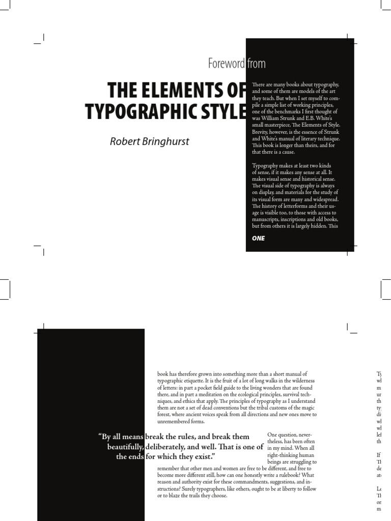 The Elements Of Typographic Style