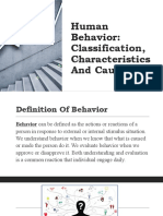 Human Behavior: Classification, Characteristics, Causation