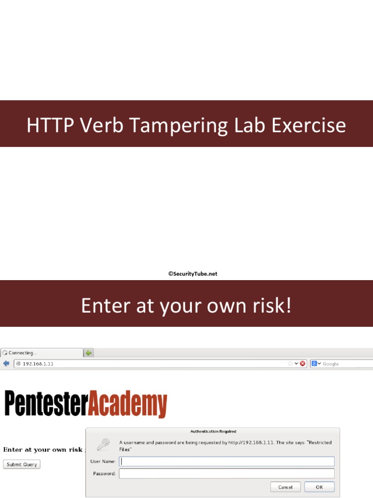 007 HTTP Verb Tampering Lab Exercise PDF