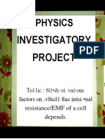 To Study Various Factors On Which The Internal Resistance of A Cell Depends (Physics Projects)