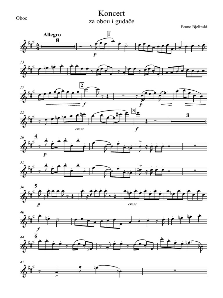 B. Bjelinski: Koncert Za Obou | PDF
