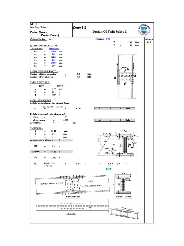 Design of Field Splice | PDF | Mechanical Engineering
