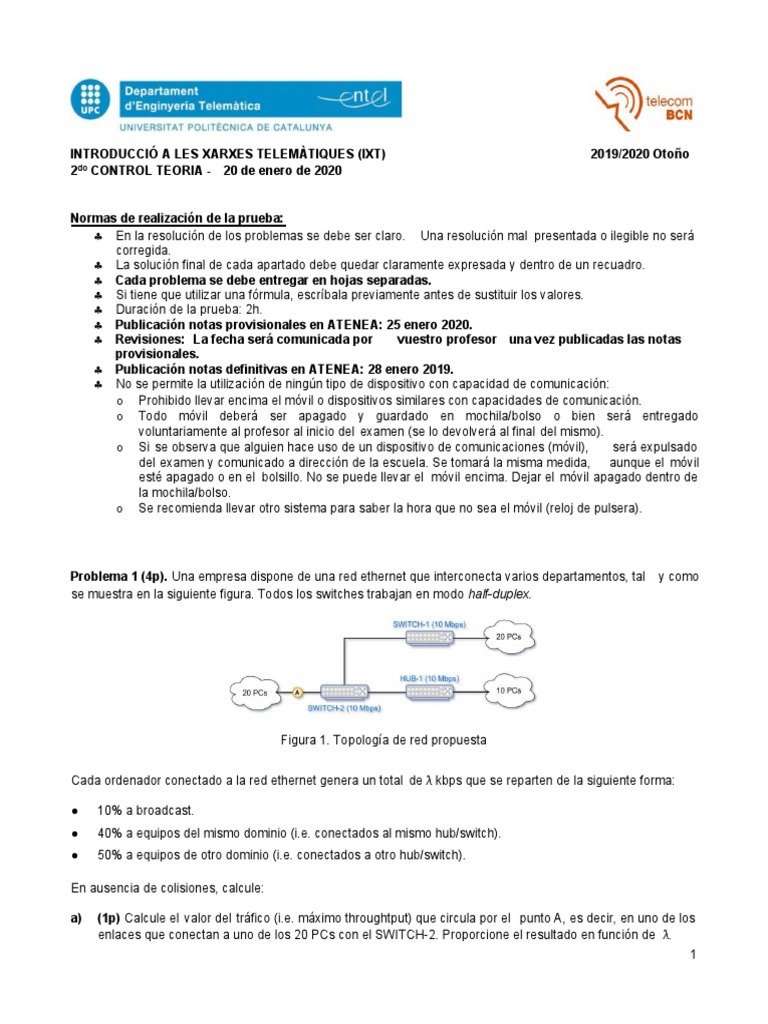 2019 2020 1Q Control 2 Teo SOLUCIONADO | PDF | Dirección IP | Enrutador ...