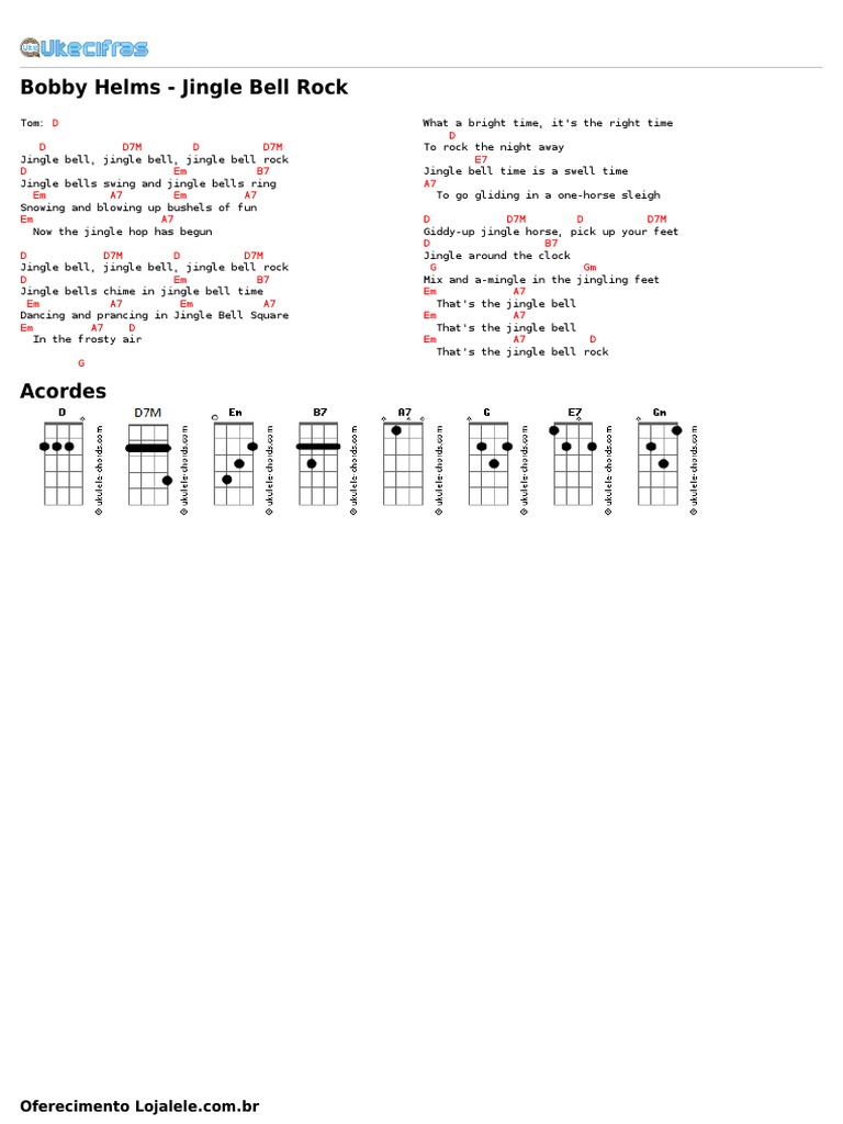 Bobby Helms Jingle Bell Rock (Uke Cifras) PDF