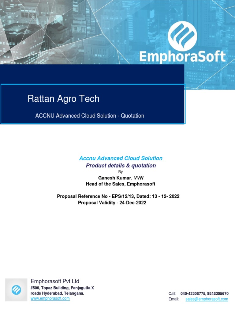 Accnu advanced cloud solution rattan agro tech quote pdf cloud
