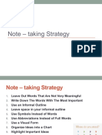 Note - Taking Strategy