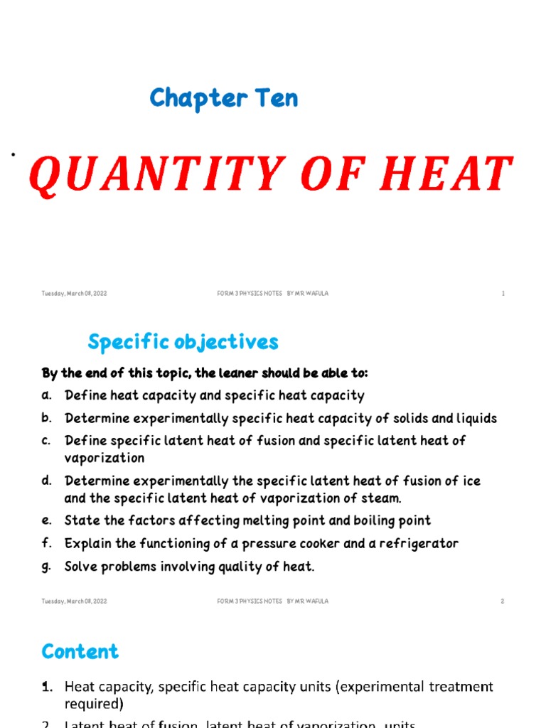 Quantity of Heat PDF Evaporation Latent Heat