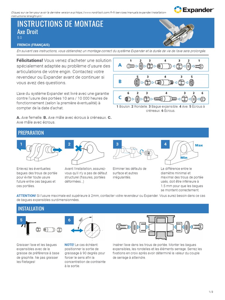 Axe Droit - Expander System Instructions de Montage - Nord Lock Group ...
