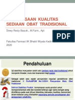 Pemeriksaan Kualitas Sediaan Obat Tradisional: Dewy Resty Basuki., M.Farm., Apt