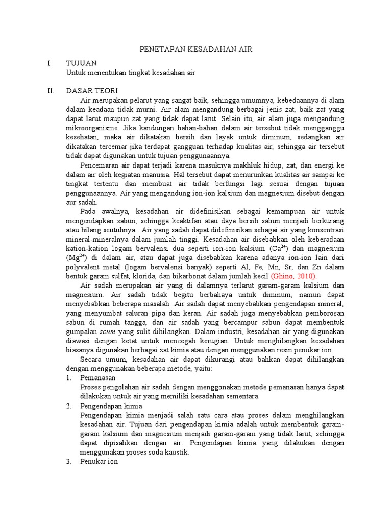 Penetapan Kesadahan Air | PDF