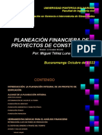 PLANEACION FINANCIERA DE PROYECTOS DE CONSTRUCCION Ver 3.2 Octubre 14 2022